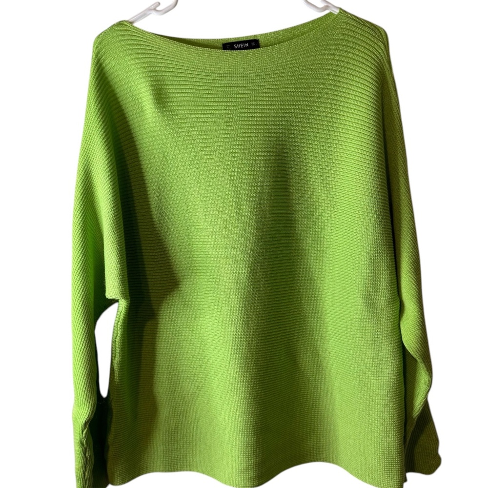 SHEIN Green Oversized Knit Sweater (L)